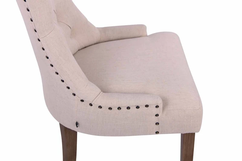 Chaise de salle à manger bureau ou coiffeuse capitonné en tissu crème FAL10059