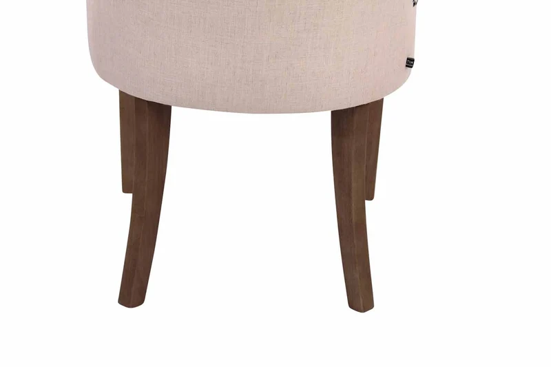 Chaise de salle à manger bureau ou coiffeuse capitonné en tissu crème FAL10059