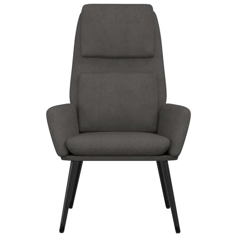 Fauteuil lounge chaise de canapé design moderne en tissu gris foncé DEC026685