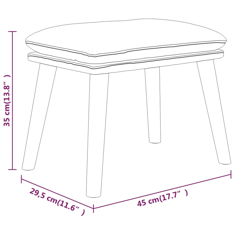 Repose-pieds tabouret 45 x 29,5 x 35 cm tissu jaune DEC030379