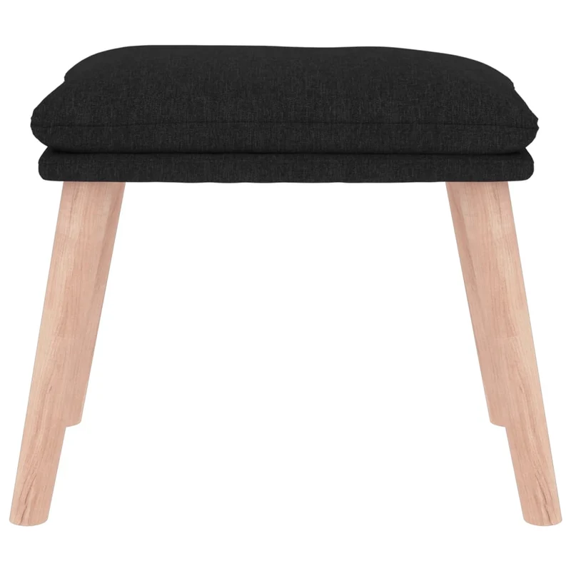 Repose-pieds tabouret 45 x 29,5 x 35 cm tissu noir DEC030469