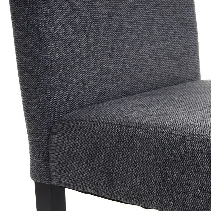 Lot de 6 chaises de salle à manger rembourrées 90x43x48 cm tissu polyester gris anthracite bois d’hévéa foncé 04_0007665