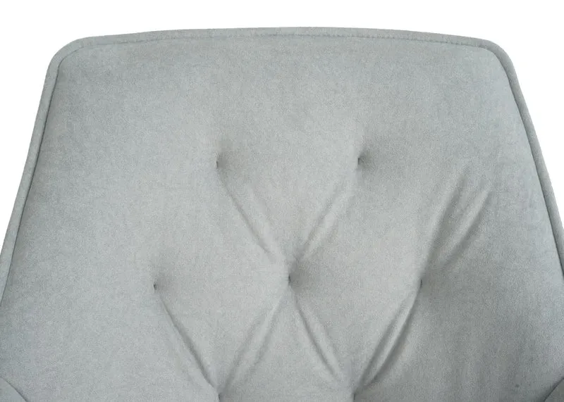 Lot de 6 chaises de salle à manger pivotantes 180° avec accoudoirs et retour automatique tissu polyester gris clair métal noir 04_0007750