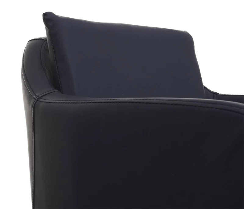 Lot de 2 chaises de salle à manger avec accoudoirs similicuir noir métal noir 04_0007357