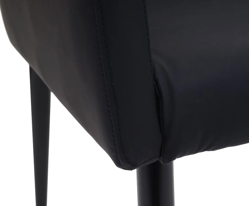 Lot de 2 chaises de salle à manger avec accoudoirs similicuir noir métal noir 04_0007357