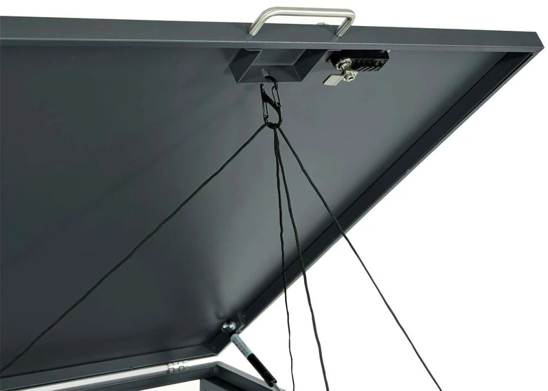 Cache poubelles 4 bacs extensible avec fermeture à clé et code 117x264x80 cm métal anthracite aspect bois hêtre clair 04_0006998