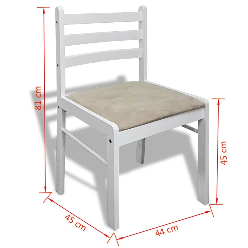 Lot de 6 chaises de salle à manger cuisine design classique bois solide et velours blanc CDS022154