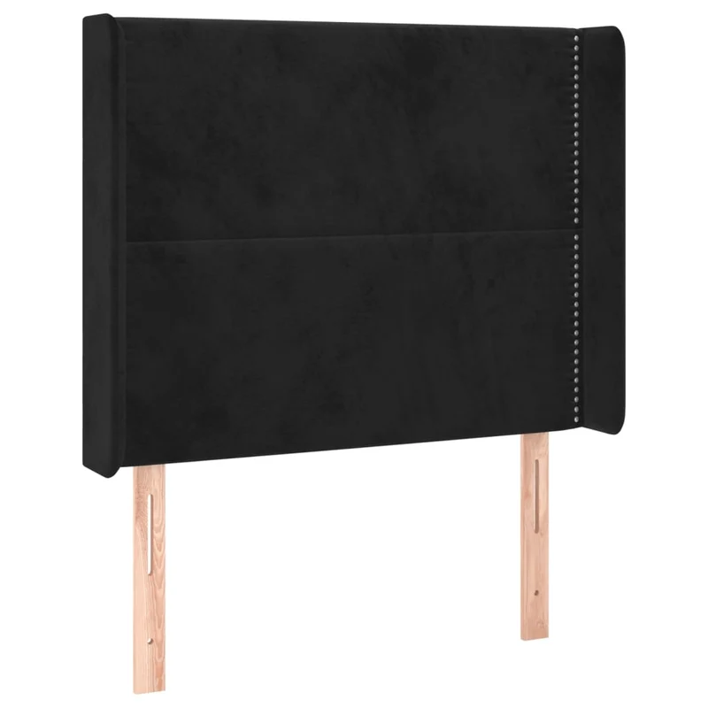 Cadre de lit LED avec sommier tête de lit matelas 100x200 cm tissu velours noir TDL0209323