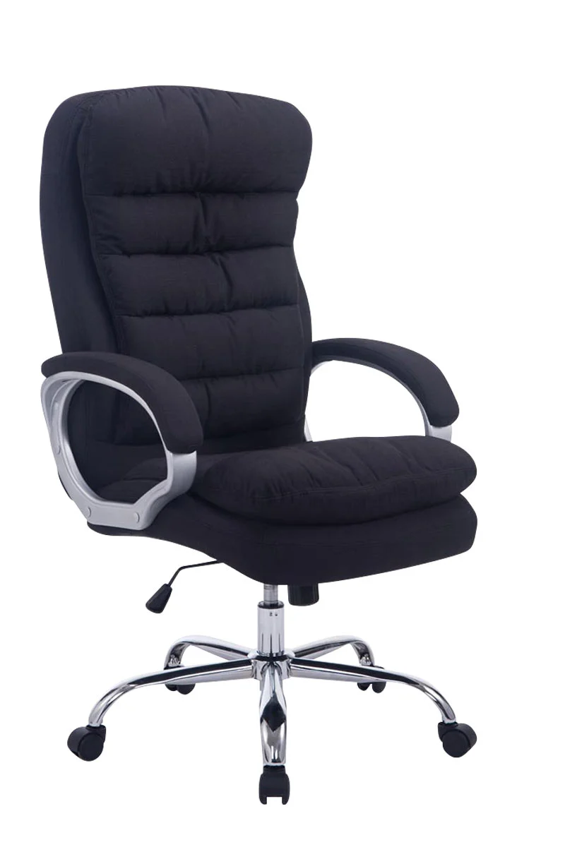 Fauteuil de bureau sur roulettes mécanisme de bascule intégré charge maximale 235 kg en tissu noir cadre métal 10_0006909