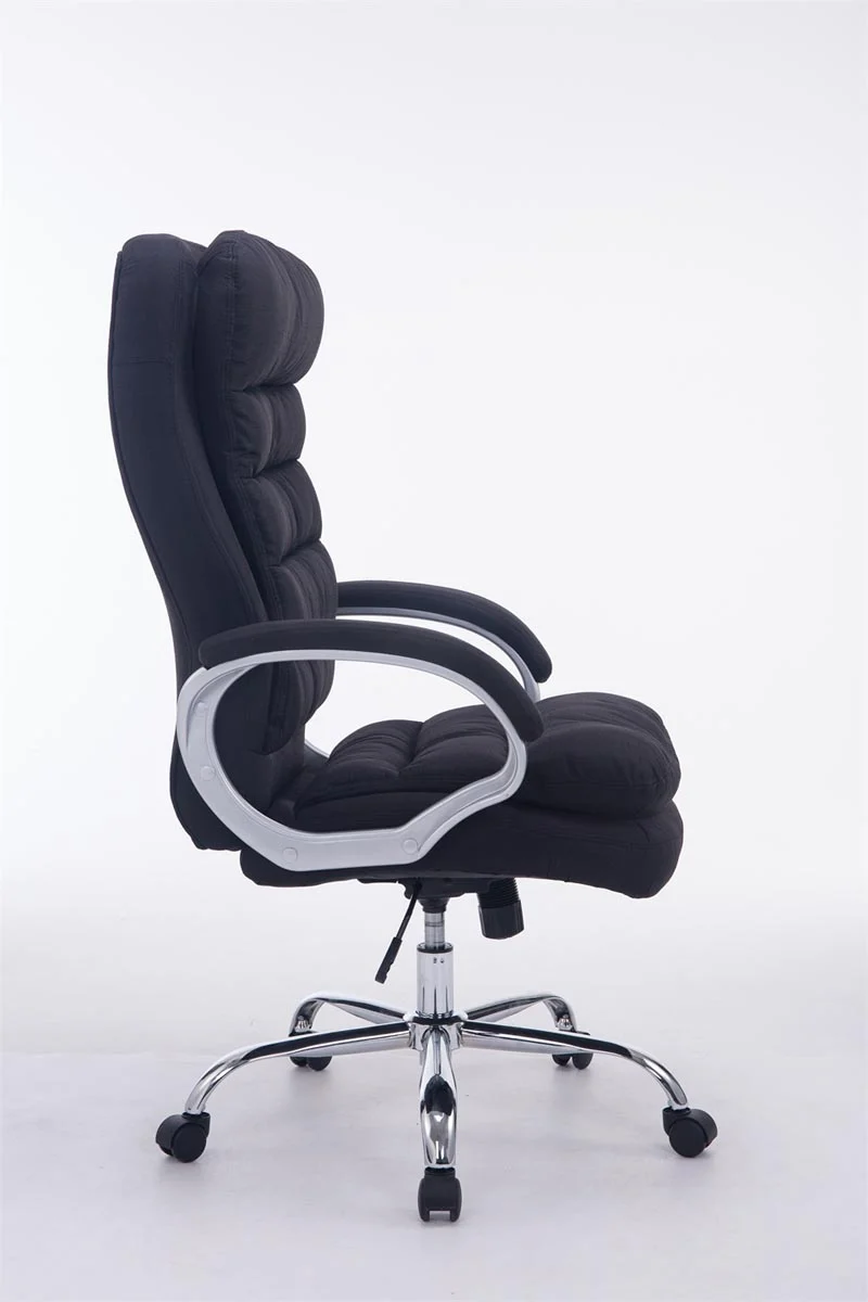 Fauteuil de bureau sur roulettes mécanisme de bascule intégré charge maximale 235 kg en tissu noir cadre métal 10_0006909