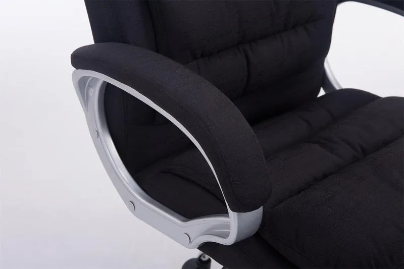 Fauteuil de bureau sur roulettes mécanisme de bascule intégré charge maximale 235 kg en tissu noir cadre métal 10_0006909