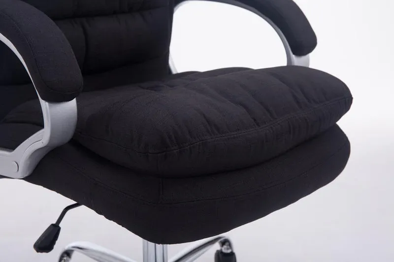 Fauteuil de bureau sur roulettes mécanisme de bascule intégré charge maximale 235 kg en tissu noir cadre métal 10_0006909