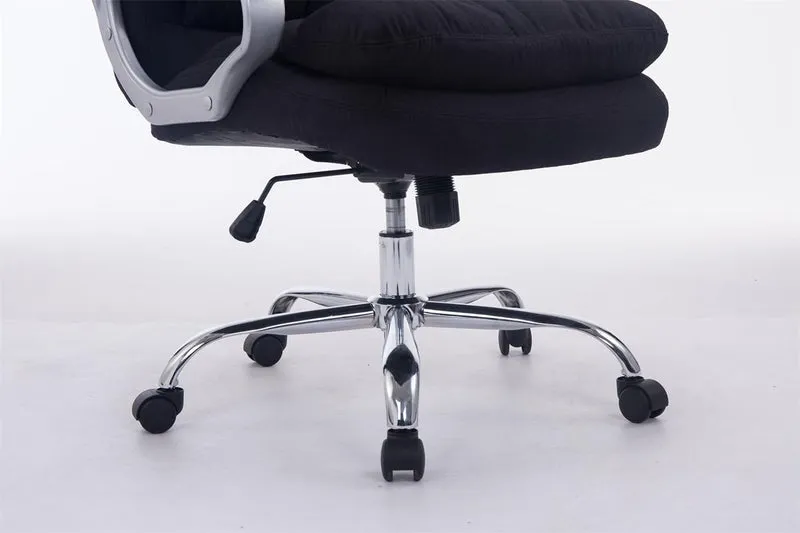 Fauteuil de bureau sur roulettes mécanisme de bascule intégré charge maximale 235 kg en tissu noir cadre métal 10_0006909