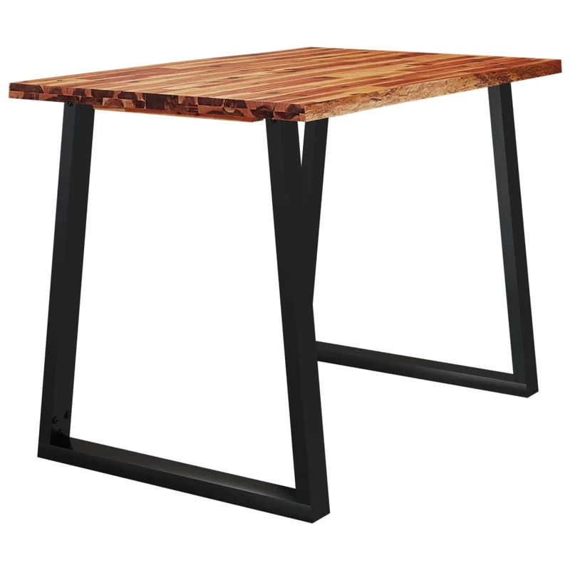 Table de salle à manger design industriel 110 x 70 x 75 cm bois d'acacia et acier DEC036694