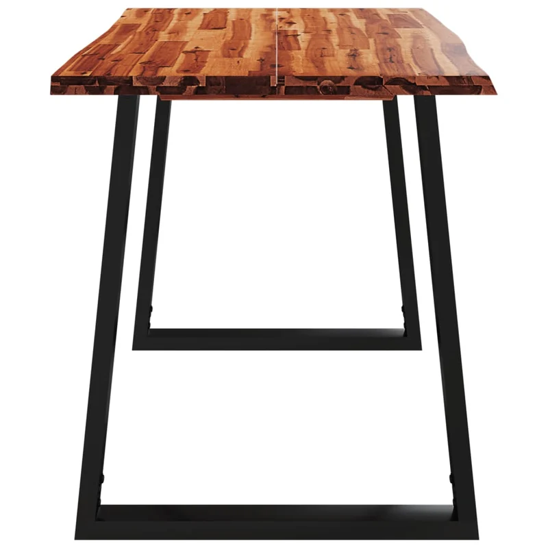 Table de salle à manger design industriel 110 x 70 x 75 cm bois d'acacia et acier DEC036694