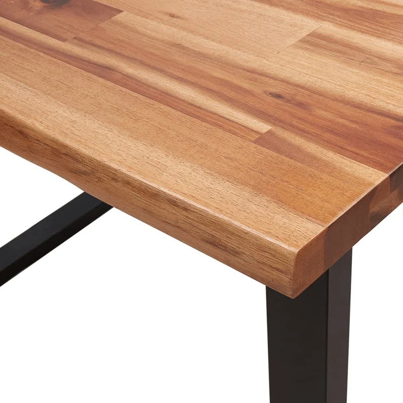 Table de salle à manger design industriel 110 x 70 x 75 cm bois d'acacia et acier DEC036694