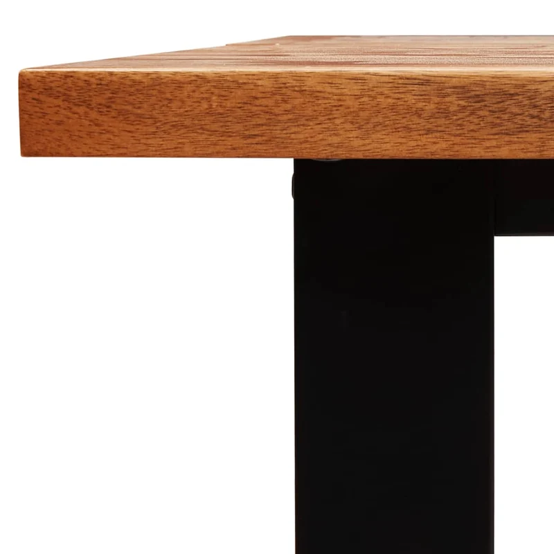 Table de salle à manger design industriel 110 x 70 x 75 cm bois d'acacia et acier DEC036694