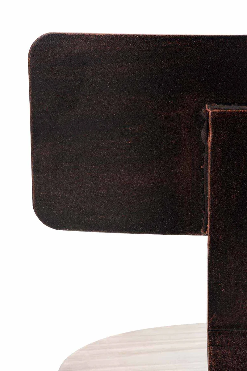 Chaise haute avec repose-pieds avec dossier style industriel – assise bois massif et structure métal bronze 10_0006099
