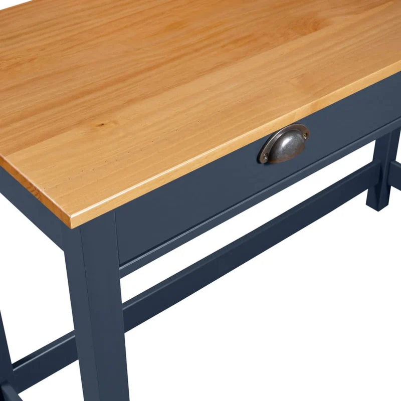 Table d'appoint console d'entrée meuble de salon avec deux tiroirs 110 x 45 x 74 cm pin gris DEC032027