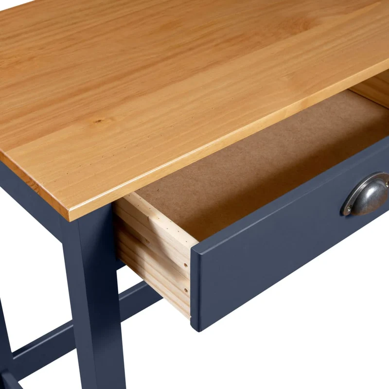 Table d'appoint console d'entrée meuble de salon avec deux tiroirs 110 x 45 x 74 cm pin gris DEC032027