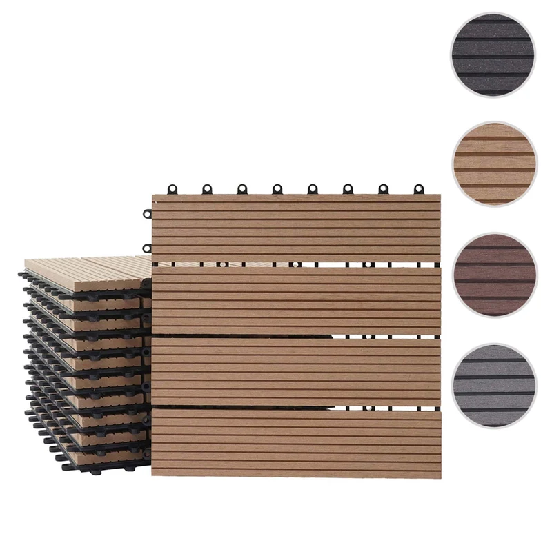 Dalles de terrasse x11 aspect bois en WPC 30x30cm clipsable 1m² balcon jardin extérieur 04_0005500