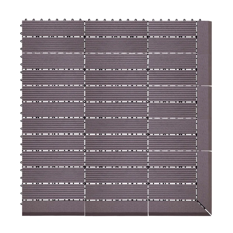 Dalles de terrasse x11 aspect bois en WPC 30x30cm clipsable 1m² balcon jardin extérieur 04_0005500