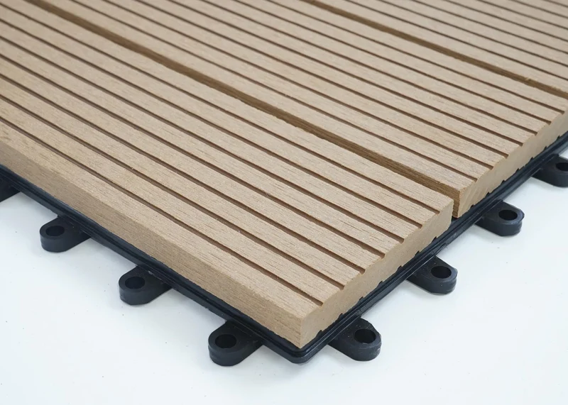 Dalles de terrasse x11 aspect bois en WPC 30x30cm clipsable 1m² balcon jardin extérieur 04_0005500