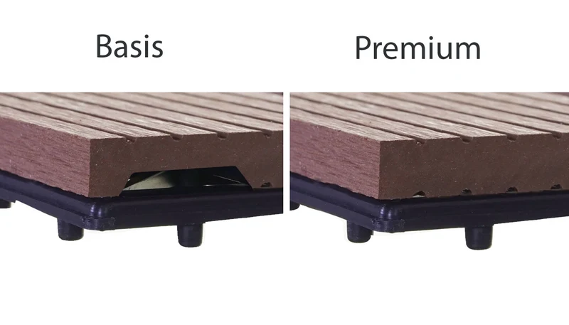 Dalles de terrasse x11 aspect bois en WPC 30x30cm clipsable 1m² balcon jardin extérieur couleur café 04_0005495
