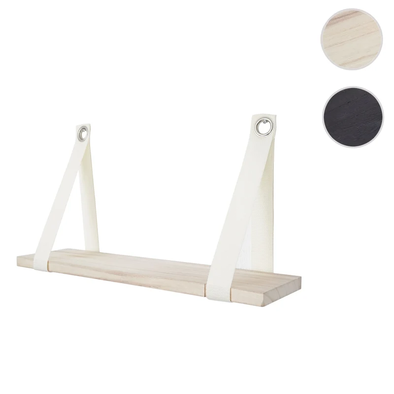 Étagère murale suspendue 27x50cm en bois clair aspect vintage 04_0005187