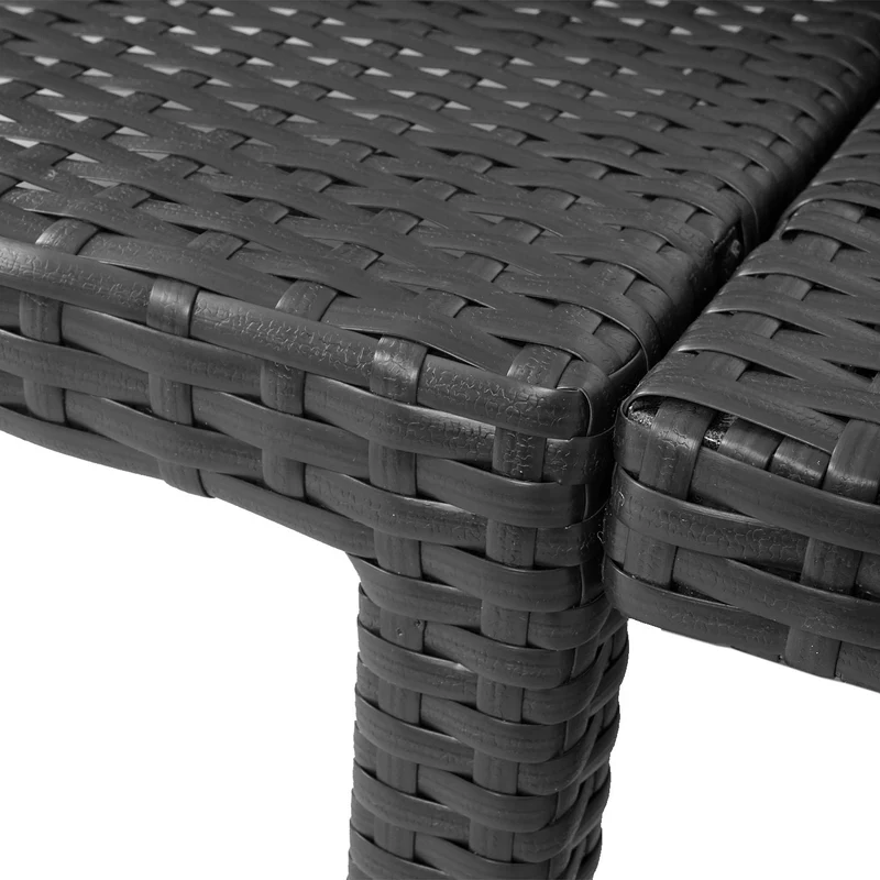 Transat chaise longue bain de soleil jardin en polyrotin anthracite avec coussin 04_0004236