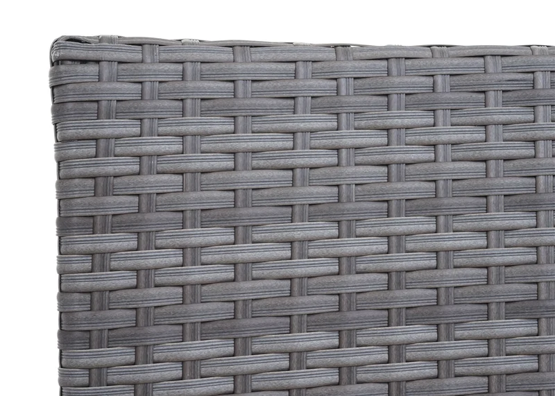 Salon de jardin balcon jardin en polyrotin gris canapé fauteuils table coussin crème 04_0004210