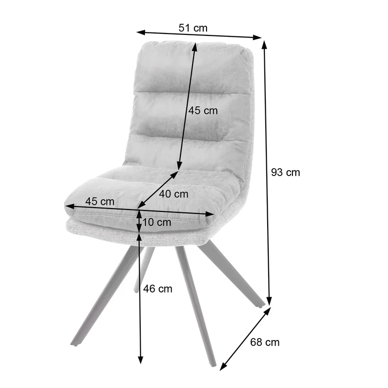 Chaise de salle à manger fauteuil lounge confortable rotative en tissu gris clair 04_0002247