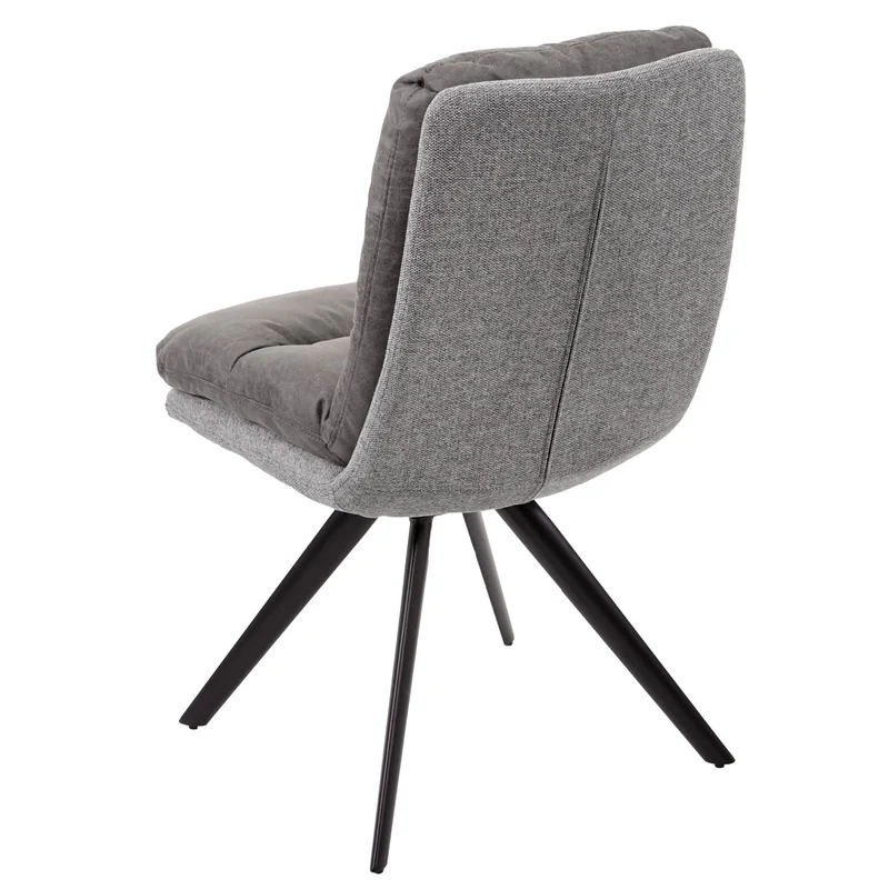 Chaise de salle à manger fauteuil lounge confortable rotative en tissu gris clair 04_0002247