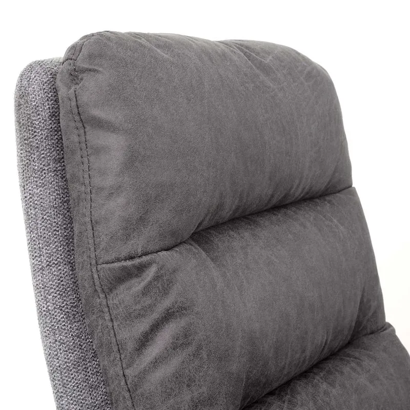 Chaise de salle à manger fauteuil lounge confortable rotative en tissu gris clair 04_0002247