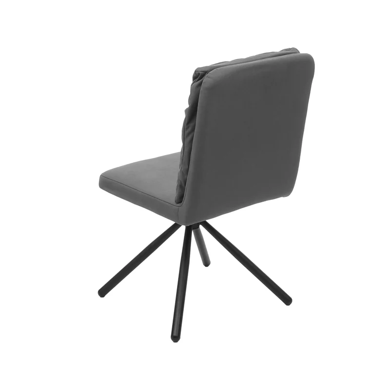 Chaise à manger fauteuil lounge pivotant en tissu gris 04_0002245
