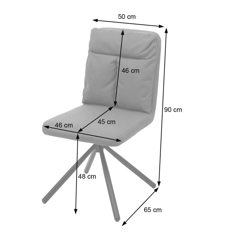 Chaise à manger fauteuil lounge pivotant en tissu gris 04_0002245