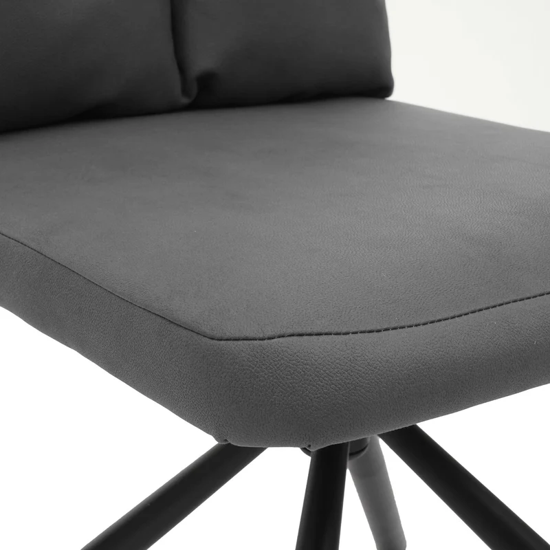 Chaise à manger fauteuil lounge pivotant en tissu gris 04_0002245