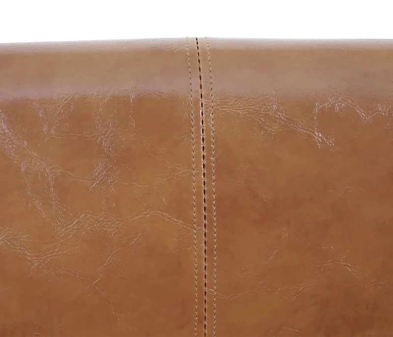Chaise de salle à manger bureau visiteur sans roulette design rétro en synthétique marron pied en métal 04_0002159