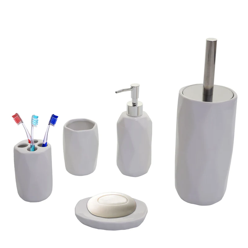 Accessoires de salle de bain 5 pièces céramique blanc 04_0003580