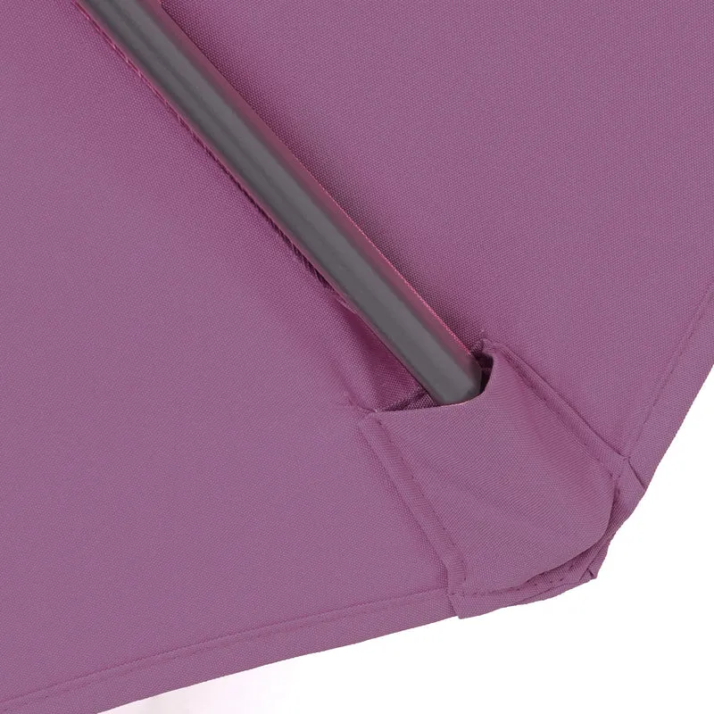 Parasol déporté protection solaire Ø 3m inclinable polyester/acier 11kg rouge lavande sans support 04_0000945