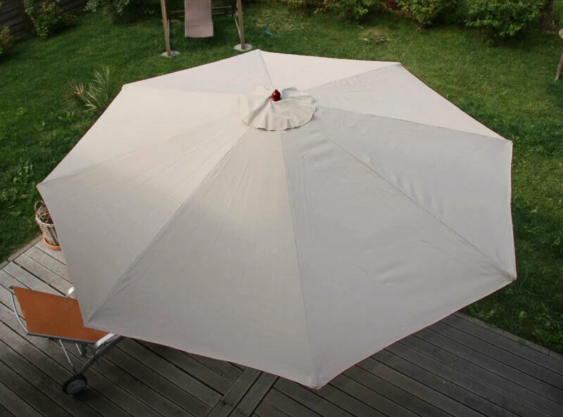 Parasol de jardin Ø 3m polyester/bois crème 04_0003823