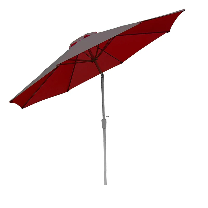 Parasol de jardin Ø 3m inclinable polyester/aluminium 5kg rouge 04_0003888