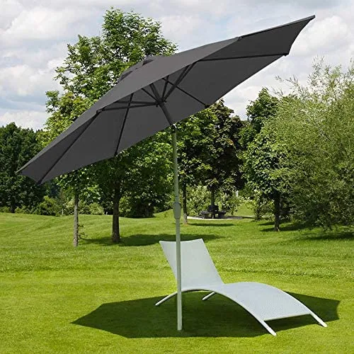 Parasol de jardin Ø 2,7m inclinable polyester/aluminium 5kg anthracite 04_0003879