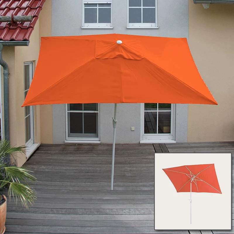 Parasol de jardin 2x3m rectangulaire inclinable polyester/aluminium 4,5kg terracotta 04_0003896