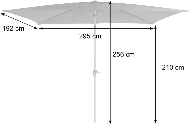 Parasol de jardin 2x3m rectangulaire inclinable polyester/aluminium 4,5kg crème 04_0003892