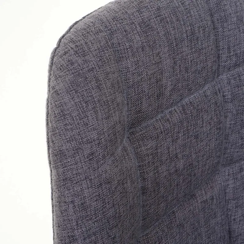 Tabouret de bar chaise de comptoir en tissu gris pieds acier chromé 04_0005240