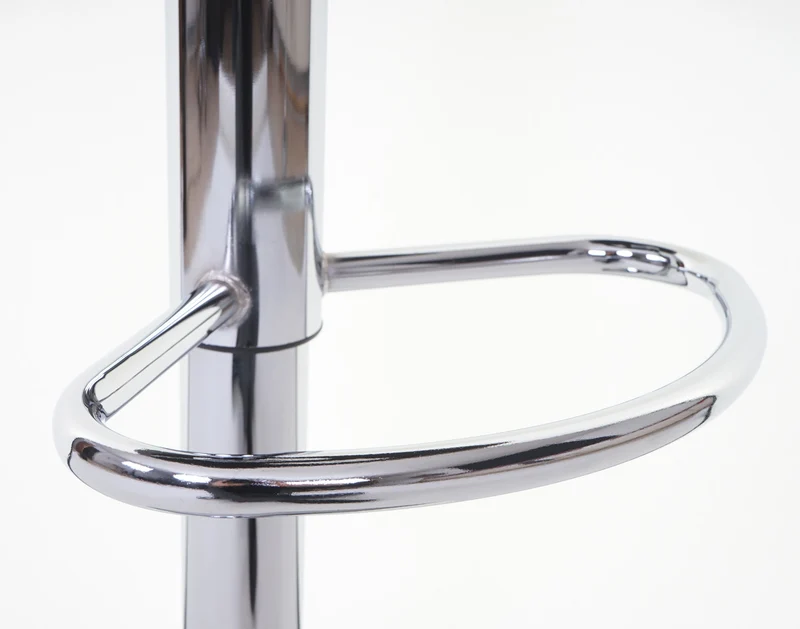 Tabouret de bar chaise de comptoir en tissu gris pieds acier chromé 04_0005240