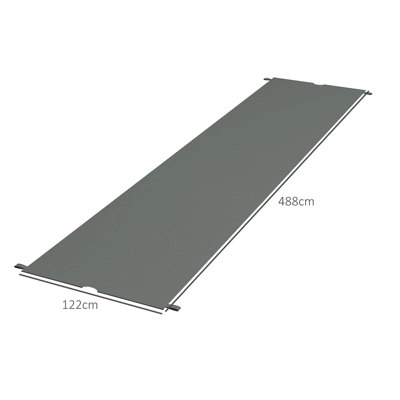Lot de 2 toiles pergola 488 x 122 cm protection solaire uv30+ pose rapide contemporain durables en polyester gris foncé 21_0004858