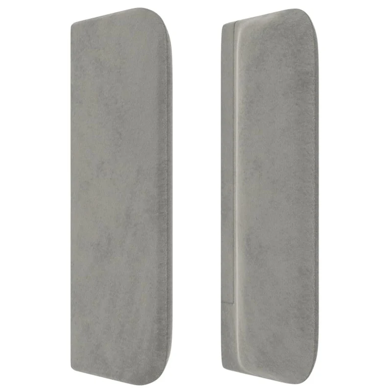 Tête de lit accessoire couchage chambre à coucher meuble avec rebord latéral 83 x 16 x 78/88 cm tissu velours gris clair TDL0205132