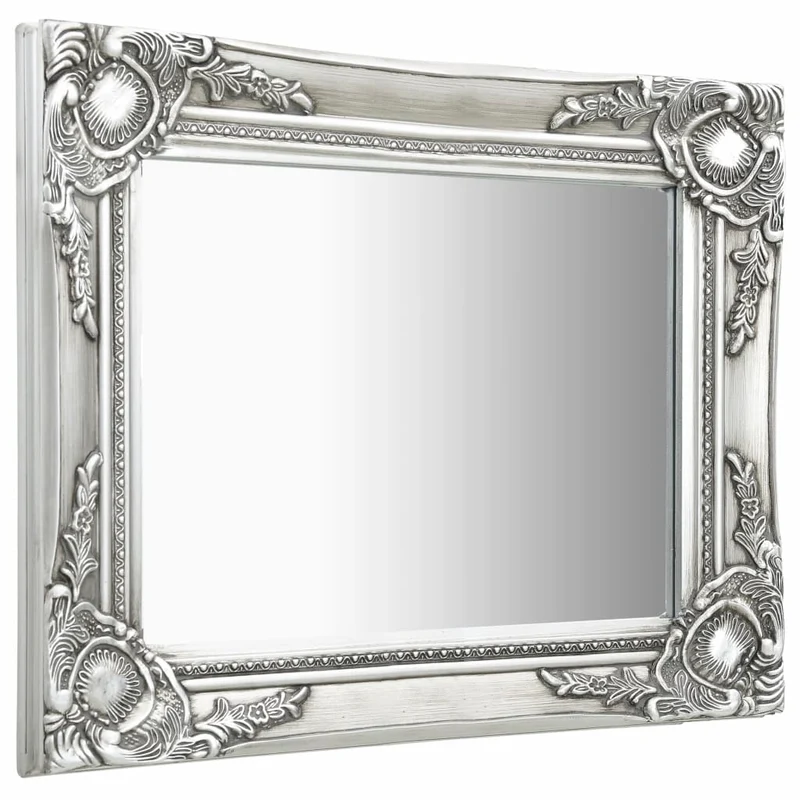 Miroir mural rectangulaire style baroque 50x40 cm Argenté DEC022852